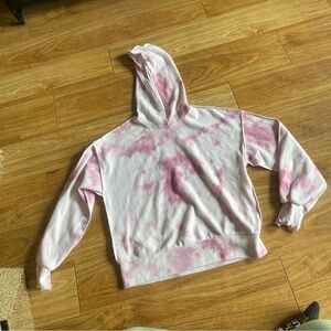Blue blush Los Angeles pink tie dye fleece sweatshirt